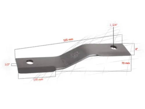 Cuchilla 535 mm x 100 mm x 12 mm